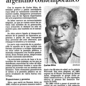 La Nación, Murió Carlos Silva, figura notable del Arte, 1987