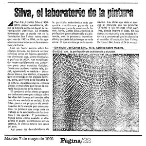 Página 12, Silva, el laboratorio de la pintura, 1991