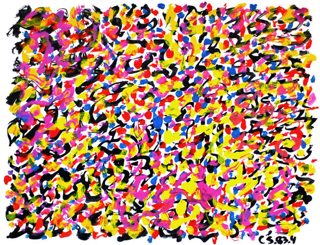 Abril, 1983, acrílico sobre cartón, 05,6 x 0,43