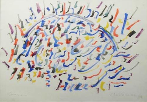 Cerebro en Acción, 1987, 35 x 51 cm, acuarela sobre papel