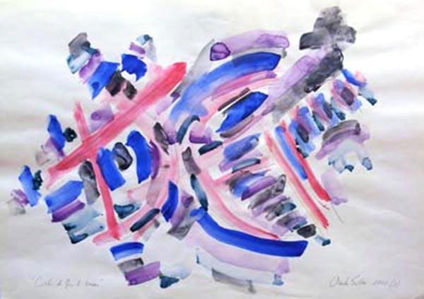 Cielo de Fin de Verano, 1985, acuarela sobre papel, 33 x 46