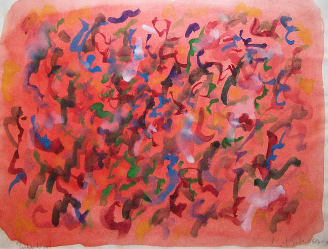 Golondrinas, tempera sobre papel, 1984, 30 x 44