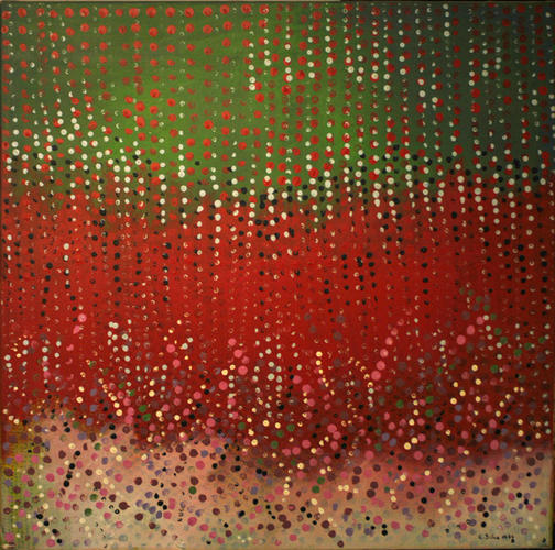 Moléculas hirviendo, 1986, acrílico sobre tela, 0,90 x 0,90